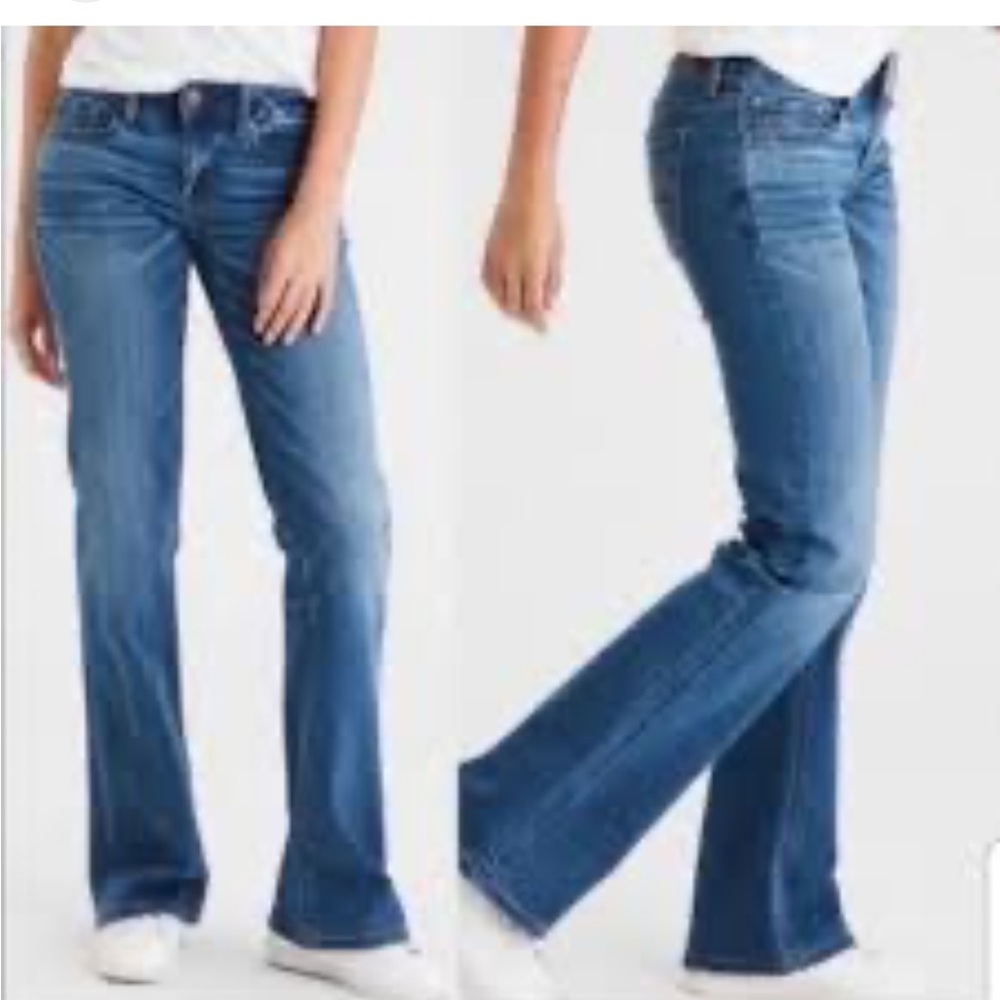 American Eagle Boyfriend Fit 77 Flare Jean -EUC- Sz 8- low- mid rise- stretch